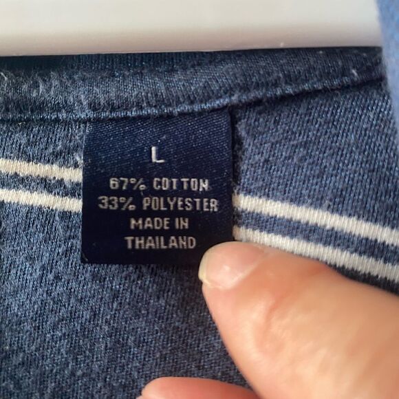 Arrow Polo shirt navy/white stripes size Large - Picture 5 of 5